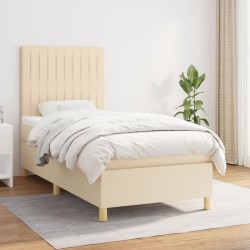 Sommier à lattes de lit avec matelas Crème 80x200 cm Tissu 