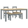 Ensemble à manger Panama 4 pcs gris bois de pin massif 