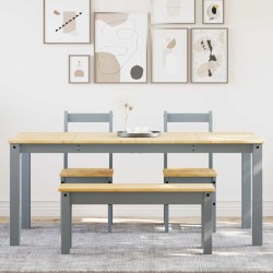Ensemble à manger Panama 4 pcs gris bois de pin massif 