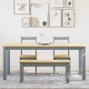 Ensemble à manger Panama 4 pcs gris bois de pin massif 