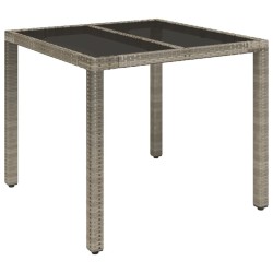 Ensemble à manger de jardin 3 pcs coussins gris résine tressée 