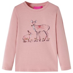 T-shirt pour enfants à manches longues rose 140 