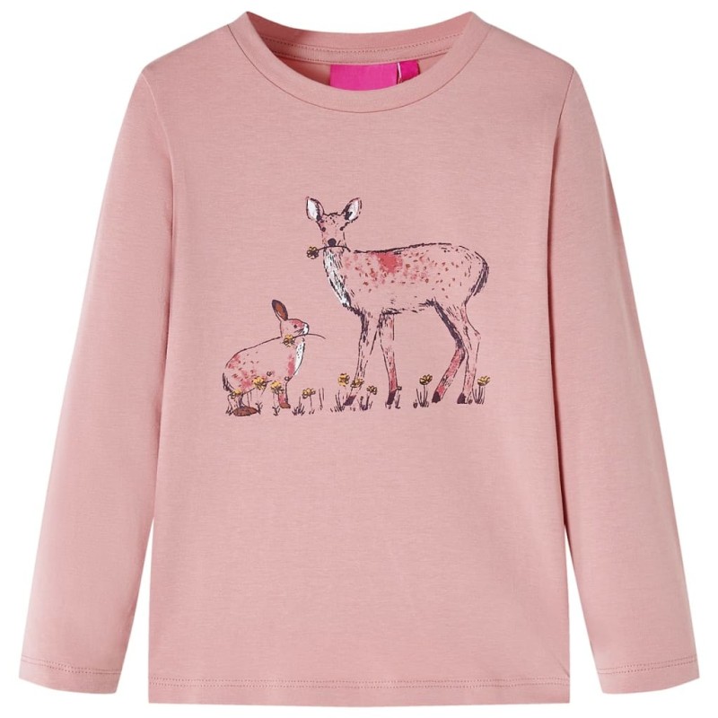 T-shirt pour enfants à manches longues rose 140 