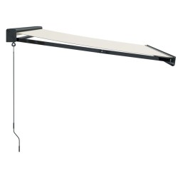 Auvent rétractable crème 3x2,5 m tissu et aluminium 