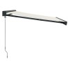 Auvent rétractable crème 3x2,5 m tissu et aluminium 