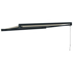 Auvent rétractable crème 3x2,5 m tissu et aluminium 