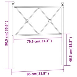 Tête de lit métal blanc 80 cm 