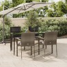 Ensemble à manger de jardin coussins 5 pcs noir et gris 