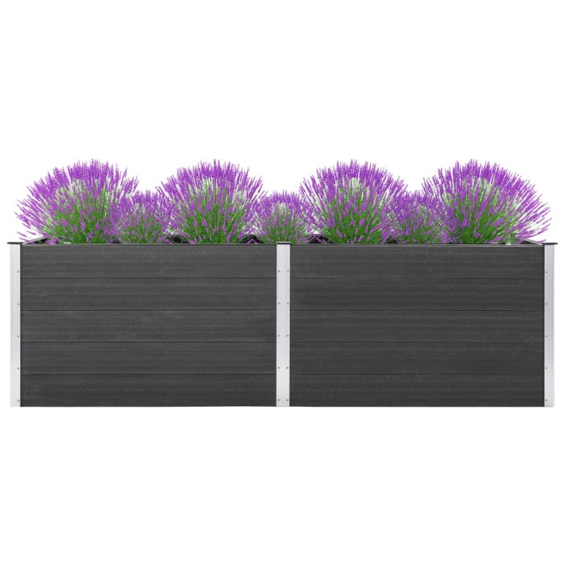 Lit surélevé de jardin 200x50x91 cm WPC Gris Lit surélevé de jardin 200x50x91 cm WPC Gris