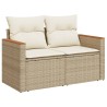 Salon de jardin avec coussins 6 pcs beige résine tressée 