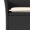 Ensemble à manger de jardin et coussins 5 pcs noir rotin acacia 