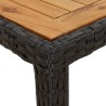 Ensemble à manger de jardin et coussins 5 pcs noir rotin acacia 