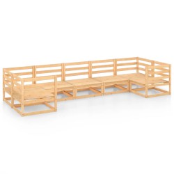 Salon de jardin 7 pcs Bois de pin massif 