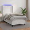 Sommier à lattes de lit matelas LED Blanc 80x200cm Similicuir 