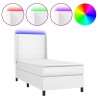Sommier à lattes de lit matelas LED Blanc 80x200cm Similicuir 