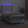 Sommier à lattes de lit matelas LED Blanc 80x200cm Similicuir 