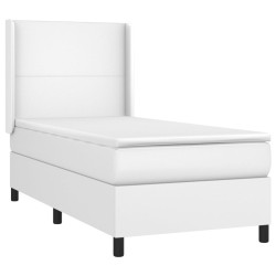 Sommier à lattes de lit matelas LED Blanc 80x200cm Similicuir 