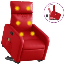 Fauteuil inclinable de massage Rouge Similicuir 