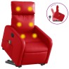 Fauteuil inclinable de massage Rouge Similicuir 