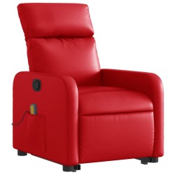 Fauteuil inclinable de massage Rouge Similicuir 