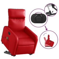 Fauteuil inclinable de massage Rouge Similicuir 