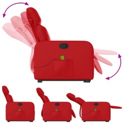 Fauteuil inclinable de massage Rouge Similicuir 