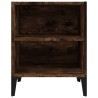 Table de chevet avec pieds en métal Chêne fumé 40x30x50 cm 