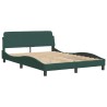 Lit avec matelas vert foncé 140x190 cm velours 