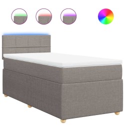 Sommier à lattes de lit avec matelas Taupe 90x190 cm Tissu 