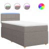Sommier à lattes de lit avec matelas Taupe 90x190 cm Tissu 