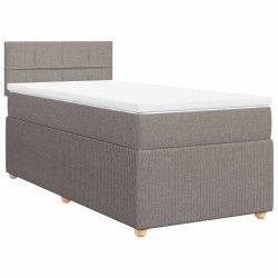 Sommier à lattes de lit avec matelas Taupe 90x190 cm Tissu 
