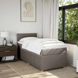 Sommier à lattes de lit avec matelas Taupe 90x190 cm Tissu 
