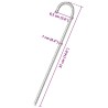 Piquets de tente 12 pcs 37 cm Ø10 mm acier galvanisé 