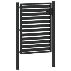 Portail de jardin verrouillable noir 100x120 cm aluminium 