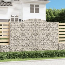 Paniers à gabions arqués 2 pcs 300x30x200/220 cm fer galvanisé 