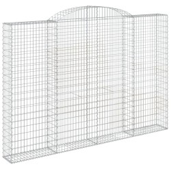 Paniers à gabions arqués 2 pcs 300x30x200/220 cm fer galvanisé 