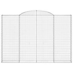 Paniers à gabions arqués 2 pcs 300x30x200/220 cm fer galvanisé 