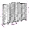 Paniers à gabions arqués 2 pcs 300x30x200/220 cm fer galvanisé 