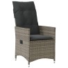 Ensemble de bistro 3 pcs avec coussins gris résine tressée 