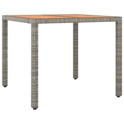 Ensemble de bistro 3 pcs avec coussins gris résine tressée 
