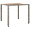 Ensemble de bistro 3 pcs avec coussins gris résine tressée 