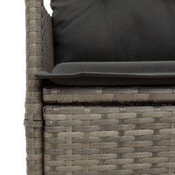 Ensemble de bistro 3 pcs avec coussins gris résine tressée 