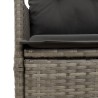Ensemble de bistro 3 pcs avec coussins gris résine tressée 