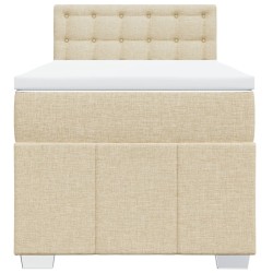 Sommier à lattes de lit avec matelas Crème 100x200 cm Tissu 