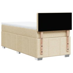Sommier à lattes de lit avec matelas Crème 100x200 cm Tissu 