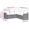 Salon de jardin 5 pcs avec coussins gris résine tressée 