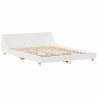 Cadre de lit sans matelas blanc 120x190 cm bois de pin massif 