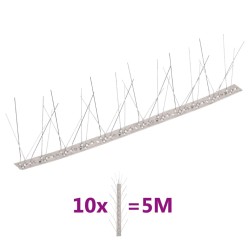 Ensemble de 10 pointes à 5 rangées contre oiseaux Inox 5 m 