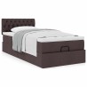 Cadre de lit ottoman avec matelas marron foncé 90x190 cm tissu 