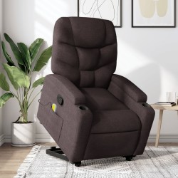 Fauteuil inclinable de massage Marron foncé Tissu 